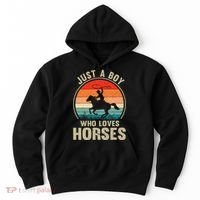 Just A Boy Who Loves Horses Recto Riding Lovers Hoodie thumb 0