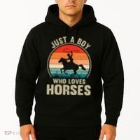 Just A Boy Who Loves Horses Recto Riding Lovers Hoodie thumb 2