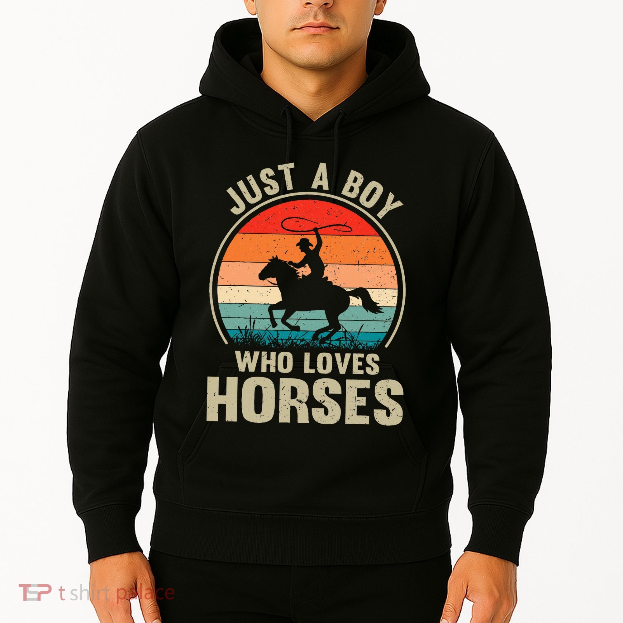 Just A Boy Who Loves Horses Recto Riding Lovers Hoodie
