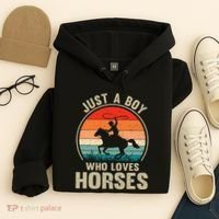 Just A Boy Who Loves Horses Recto Riding Lovers Hoodie thumb 4