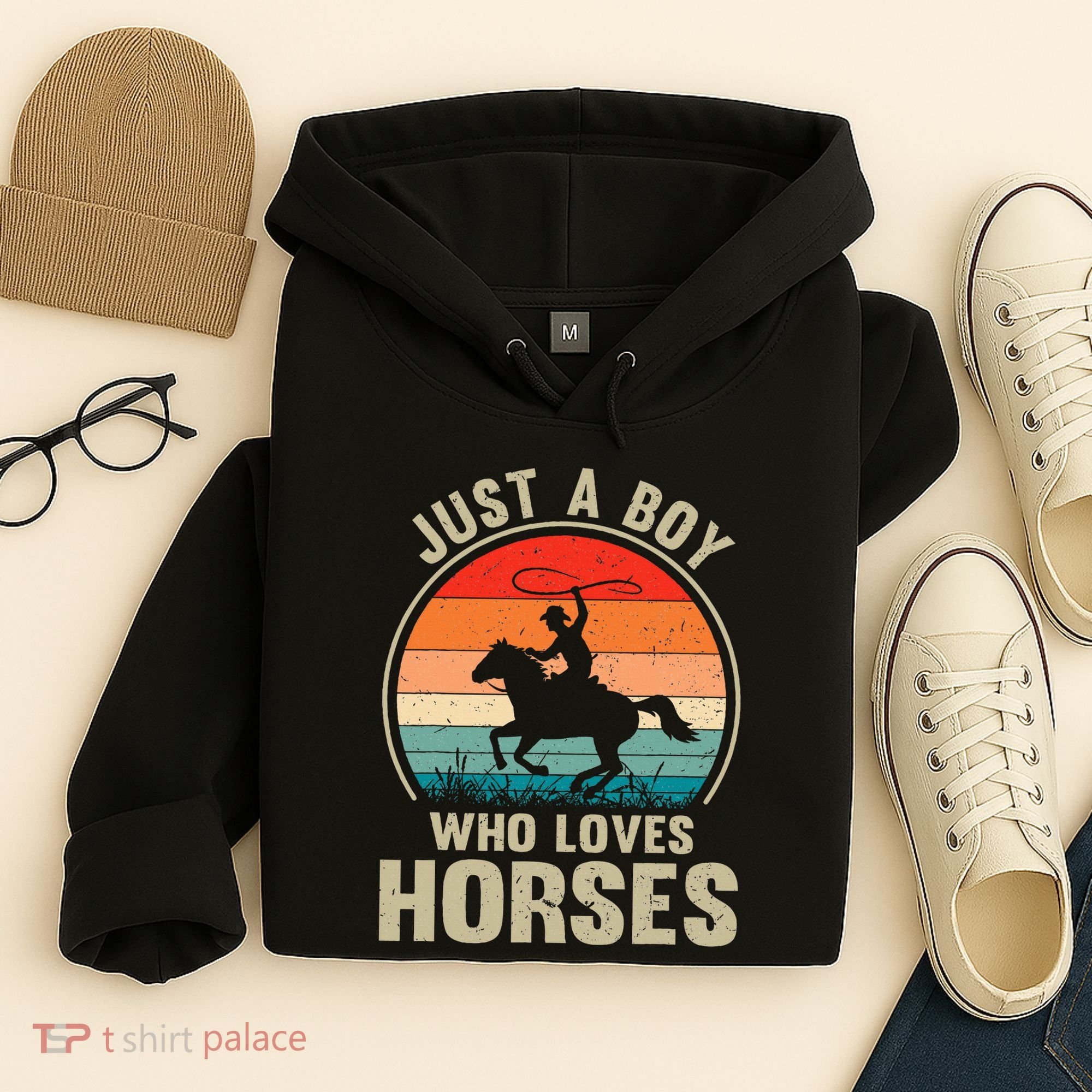 Just A Boy Who Loves Horses Recto Riding Lovers Hoodie