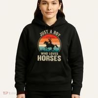 Just A Boy Who Loves Horses Recto Riding Lovers Hoodie thumb 5