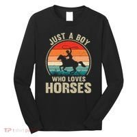 Just A Boy Who Loves Horses Recto Riding Lovers Long Sleeve Shirt thumb 0