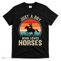 Just A Boy Who Loves Horses Recto Riding Lovers T-Shirt thumb 0