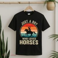 Just A Boy Who Loves Horses Recto Riding Lovers T-Shirt thumb 2