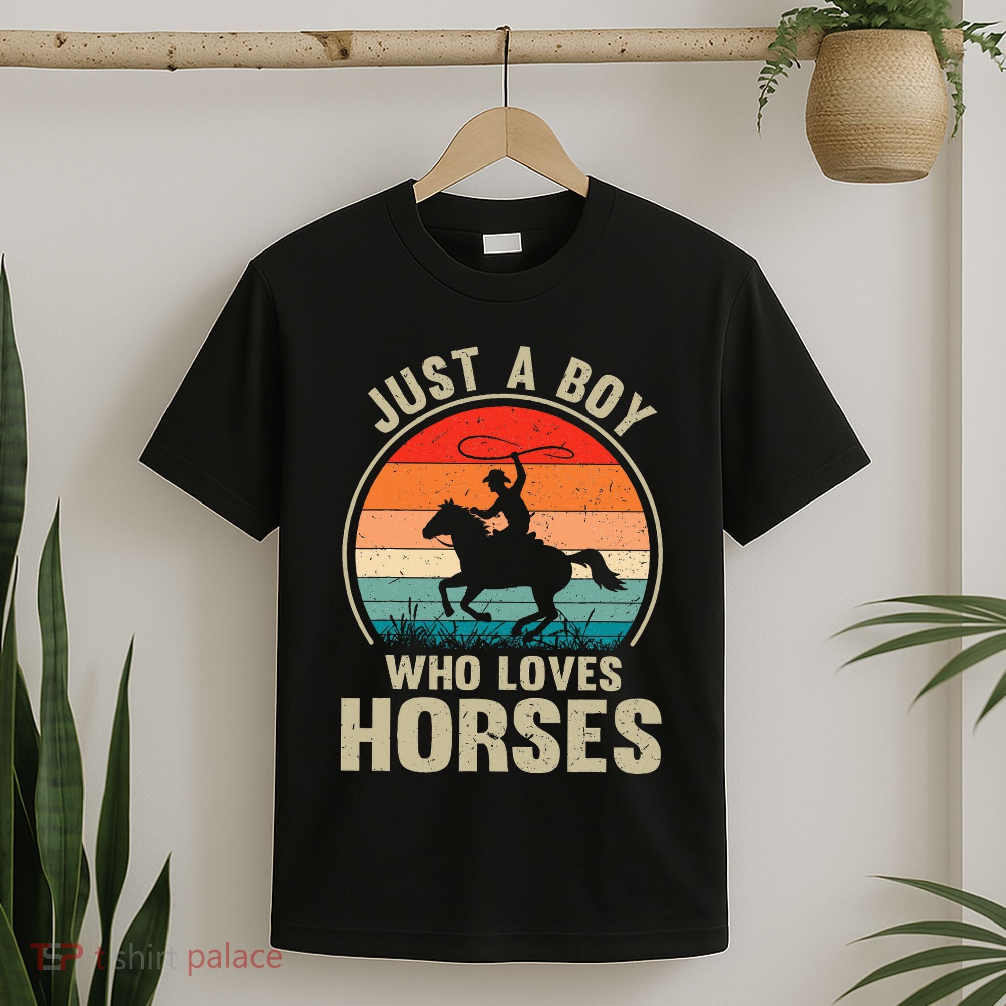 Just A Boy Who Loves Horses Recto Riding Lovers T-Shirt