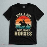 Just A Boy Who Loves Horses Recto Riding Lovers T-Shirt thumb 5
