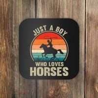 Just A Boy Who Loves Horses Recto Riding Lovers Coaster thumb 0