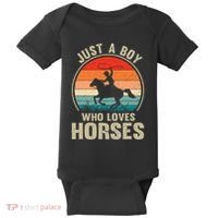 Just A Boy Who Loves Horses Recto Riding Lovers Baby Bodysuit thumb 0