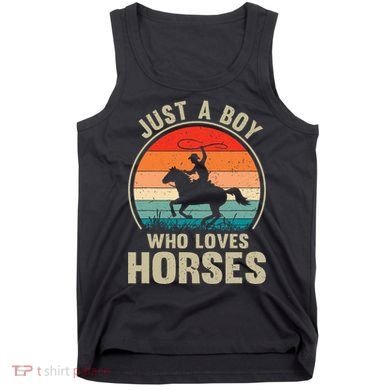 Just A Boy Who Loves Horses Recto Riding Lovers Tank Top