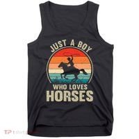 Just A Boy Who Loves Horses Recto Riding Lovers Tank Top thumb 0