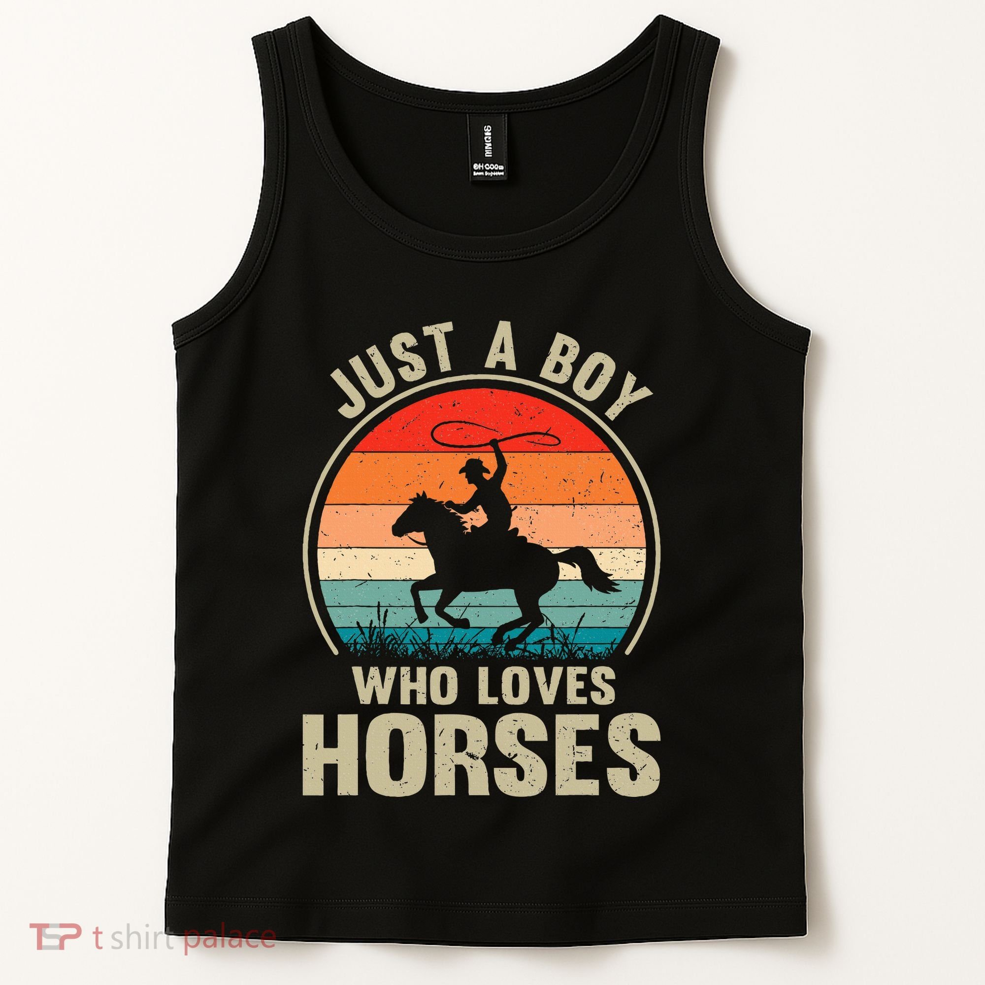 Just A Boy Who Loves Horses Recto Riding Lovers Tank Top