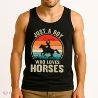 Just A Boy Who Loves Horses Recto Riding Lovers Tank Top thumb 3