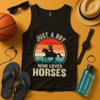 Just A Boy Who Loves Horses Recto Riding Lovers Tank Top thumb 4