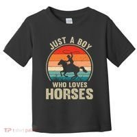 Just A Boy Who Loves Horses Recto Riding Lovers Toddler T-Shirt thumb 0