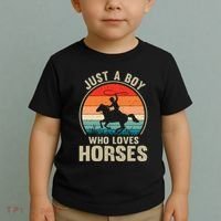 Just A Boy Who Loves Horses Recto Riding Lovers Toddler T-Shirt thumb 2