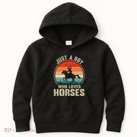 Just A Boy Who Loves Horses Recto Riding Lovers Kids Hoodie thumb 0