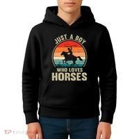 Just A Boy Who Loves Horses Recto Riding Lovers Kids Hoodie thumb 4