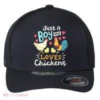 Just A Boy Who Loves Chickens Farm Chicken Flexfit Unipanel Trucker Cap thumb 0