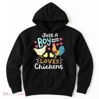Just A Boy Who Loves Chickens Farm Chicken Hoodie thumb 0