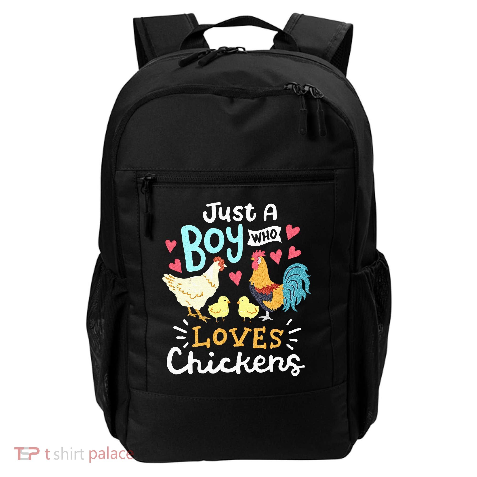 Just A Boy Who Loves Chickens Farm Chicken Backpack