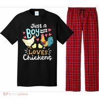 Just A Boy Who Loves Chickens Farm Chicken Pajama Set thumb 0
