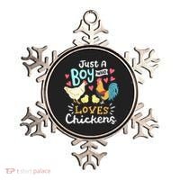 Just A Boy Who Loves Chickens Farm Chicken Ornament thumb 0