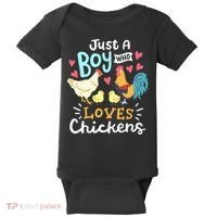 Just A Boy Who Loves Chickens Farm Chicken Baby Bodysuit thumb 0