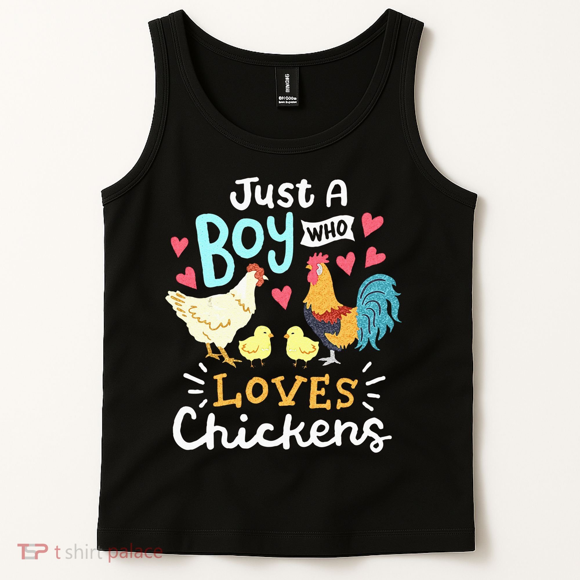 Just A Boy Who Loves Chickens Farm Chicken Tank Top