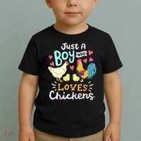 Just A Boy Who Loves Chickens Farm Chicken Toddler T-Shirt thumb 2