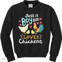 Just A Boy Who Loves Chickens Farm Chicken Kids Sweatshirt thumb 0
