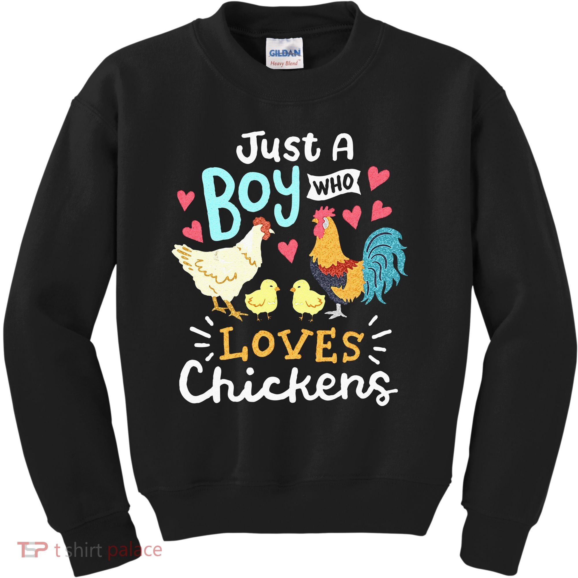 Just A Boy Who Loves Chickens Farm Chicken Kids Sweatshirt