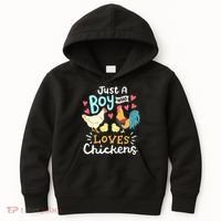 Just A Boy Who Loves Chickens Farm Chicken Kids Hoodie thumb 0