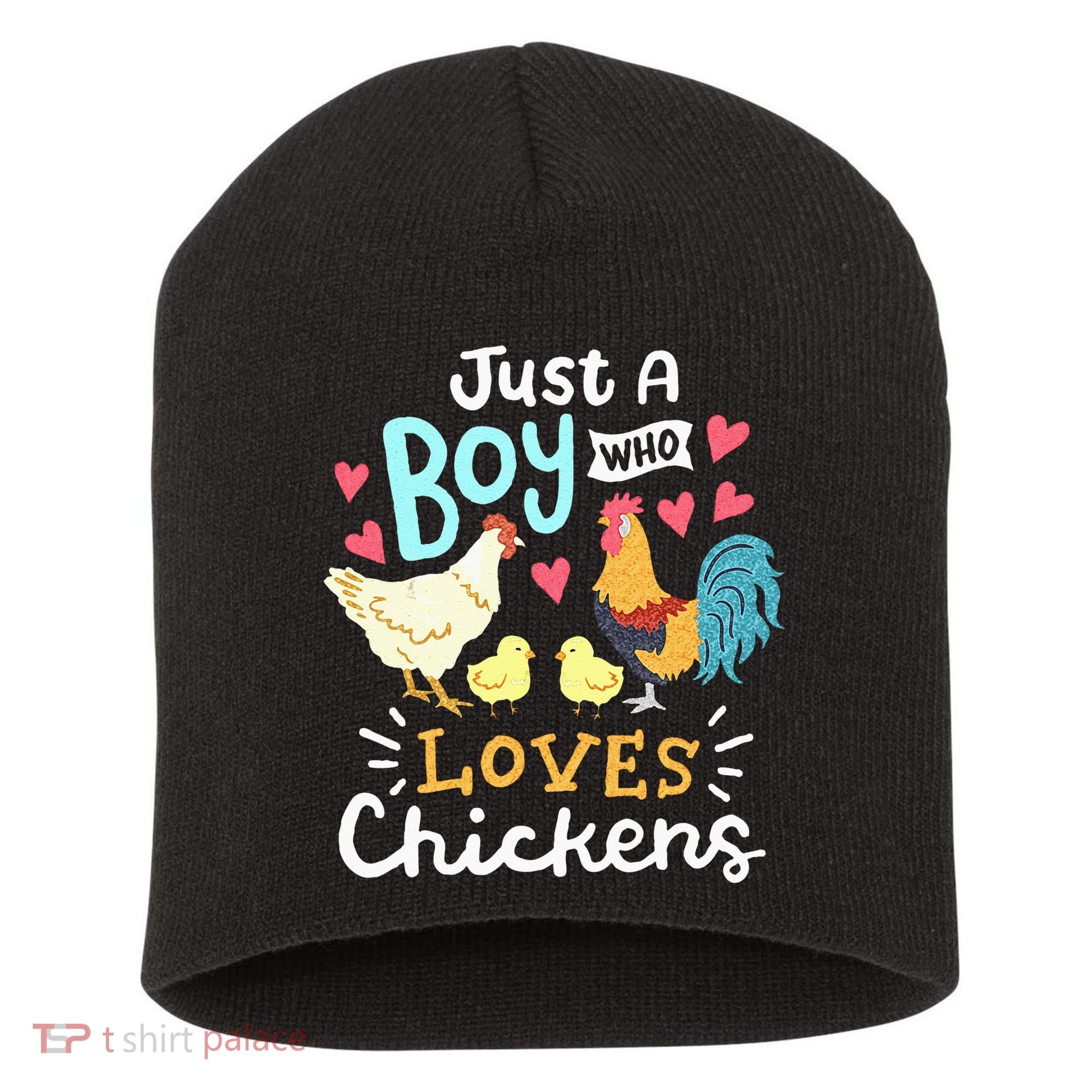 Just A Boy Who Loves Chickens Farm Chicken Short Acrylic Beanie