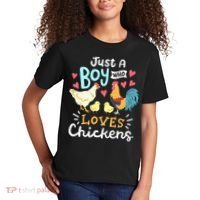 Just A Boy Who Loves Chickens Farm Chicken Kids T-Shirt thumb 2