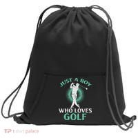 Just A Boy Who Loves Golf Golfing Golfer Sweatshirt Cinch Pack Bag thumb 0