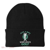 Just A Boy Who Loves Golf Golfing Golfer Beanie thumb 0