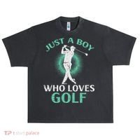 Just A Boy Who Loves Golf Golfing Golfer Urban Oversized Heavyweight T-Shirt thumb 0