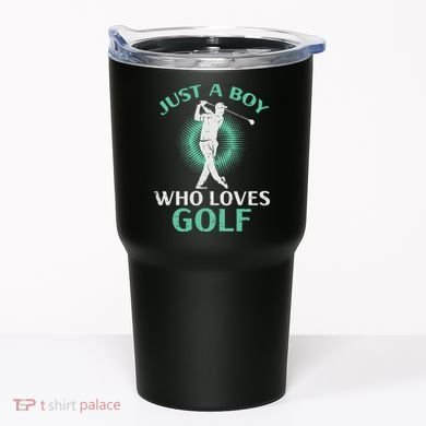 Just A Boy Who Loves Golf Golfing Golfer Tumbler
