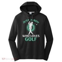 Just A Boy Who Loves Golf Golfing Golfer Performance Fleece Hoodie thumb 0