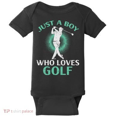 Just A Boy Who Loves Golf Golfing Golfer Baby Bodysuit