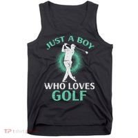 Just A Boy Who Loves Golf Golfing Golfer Tank Top thumb 0