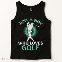 Just A Boy Who Loves Golf Golfing Golfer Tank Top thumb 2
