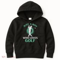 Just A Boy Who Loves Golf Golfing Golfer Kids Hoodie thumb 0