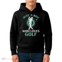 Just A Boy Who Loves Golf Golfing Golfer Kids Hoodie thumb 4