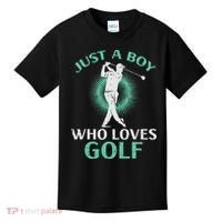 Just A Boy Who Loves Golf Golfing Golfer Kids T-Shirt thumb 0