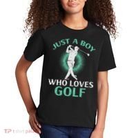 Just A Boy Who Loves Golf Golfing Golfer Kids T-Shirt thumb 2