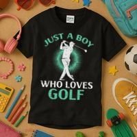 Just A Boy Who Loves Golf Golfing Golfer Kids T-Shirt thumb 3