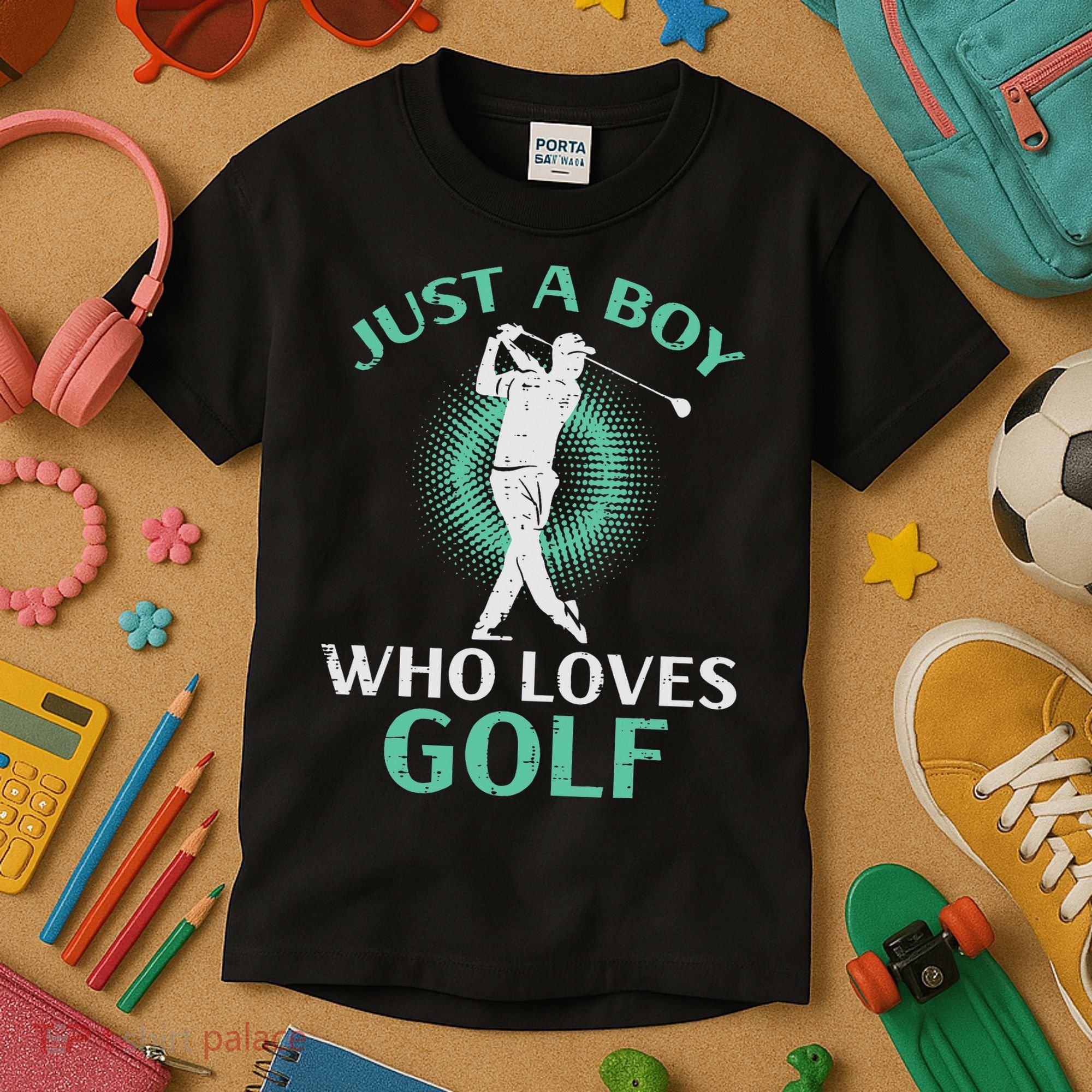 Just A Boy Who Loves Golf Golfing Golfer Kids T-Shirt