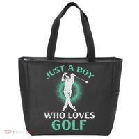 Just A Boy Who Loves Golf Golfing Golfer Tote Bag thumb 0